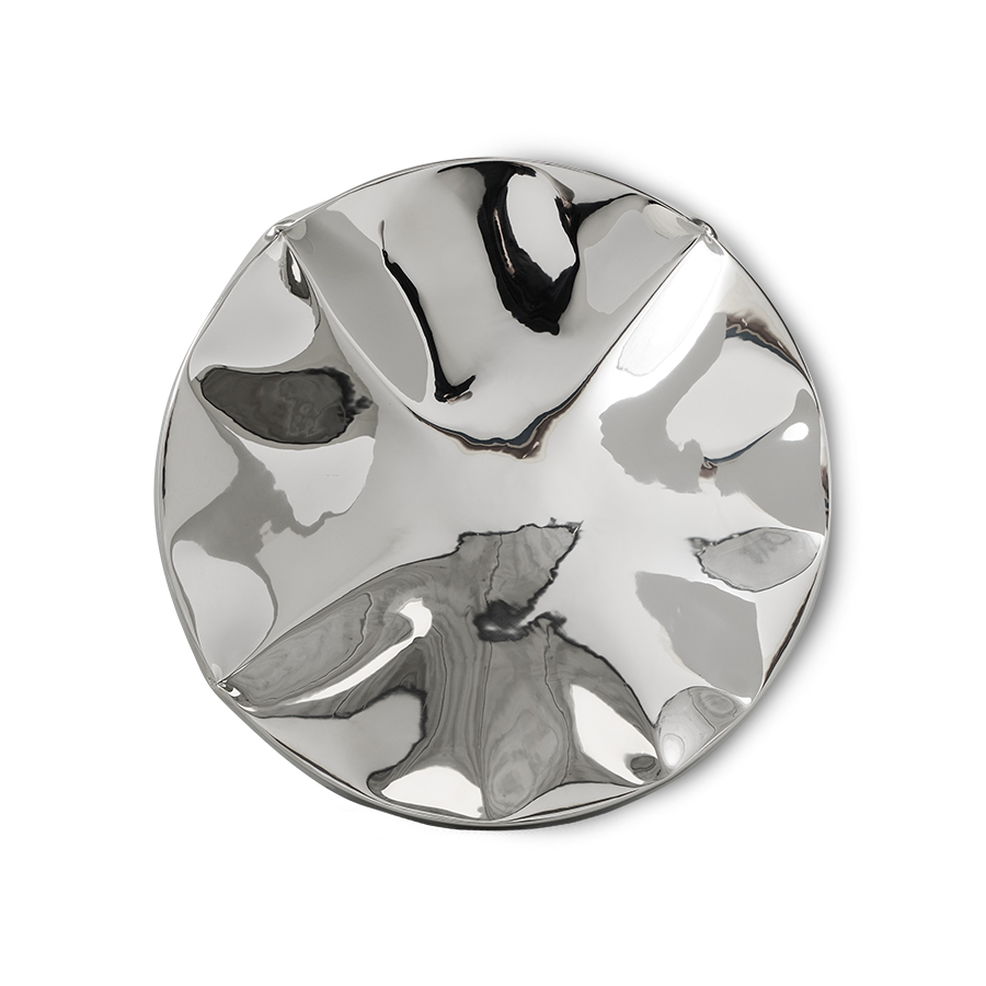 Dent wall sculpture, chrome