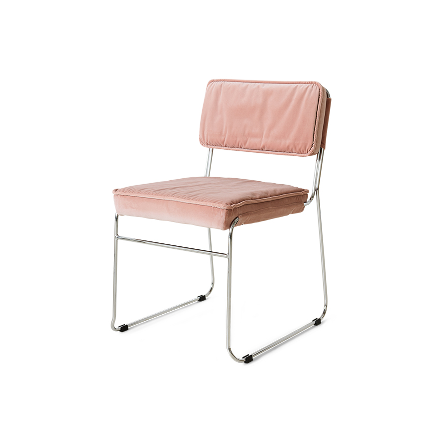 Endless dining chair: velvet, lychee pink