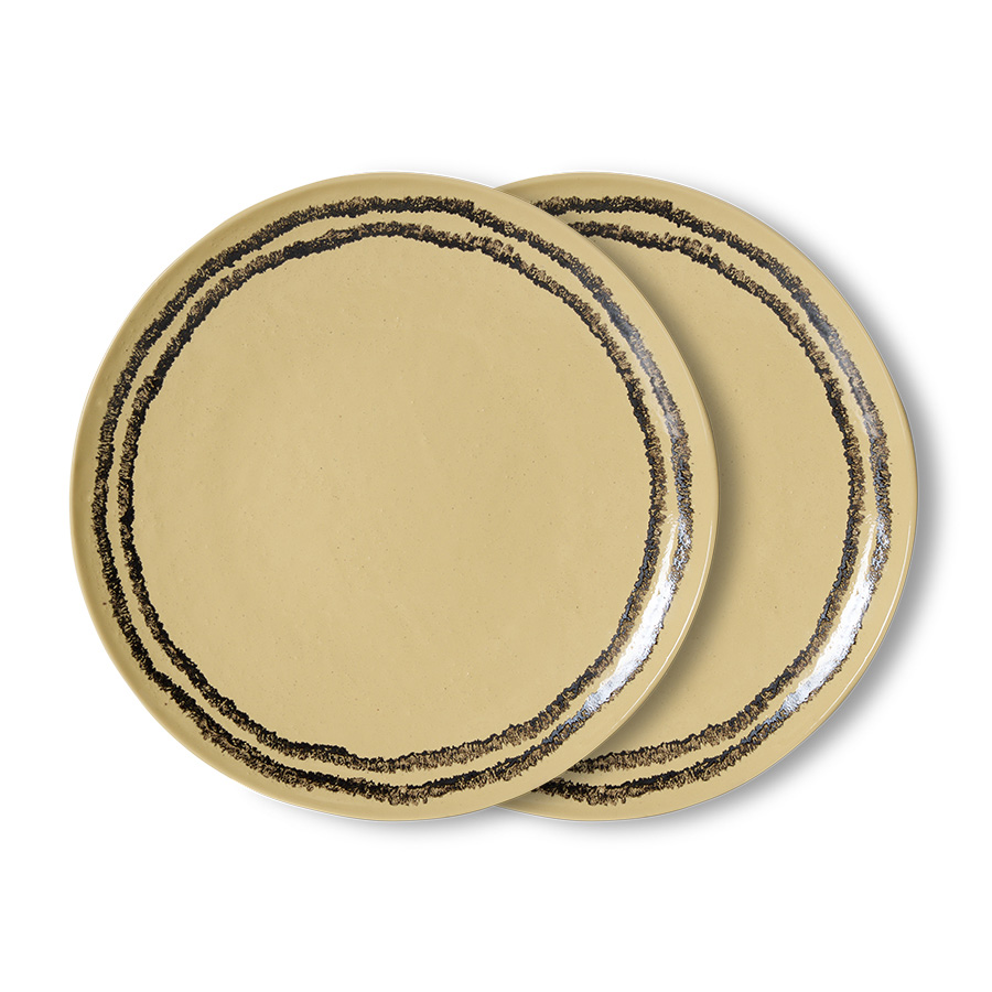 70s ceramics: dinner plate, vanilla (set of 2)