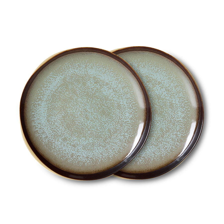 70s ceramics: side plate, contrast (set of 2)