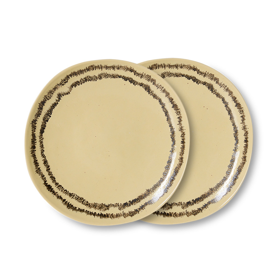 70s ceramics: side plate, vanilla (set of 2)