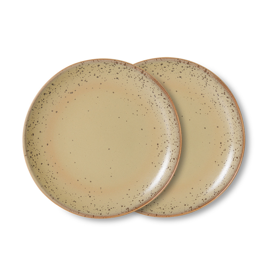 70s ceramics: side plate, grit (set of 2)