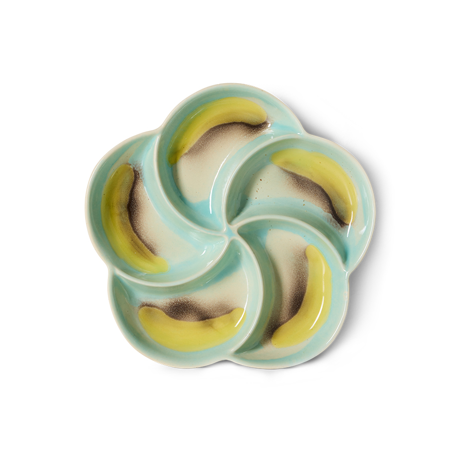 70s ceramics: snack tray, glint