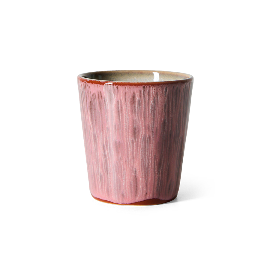 70s ceramics: coffee mug, rhubarb