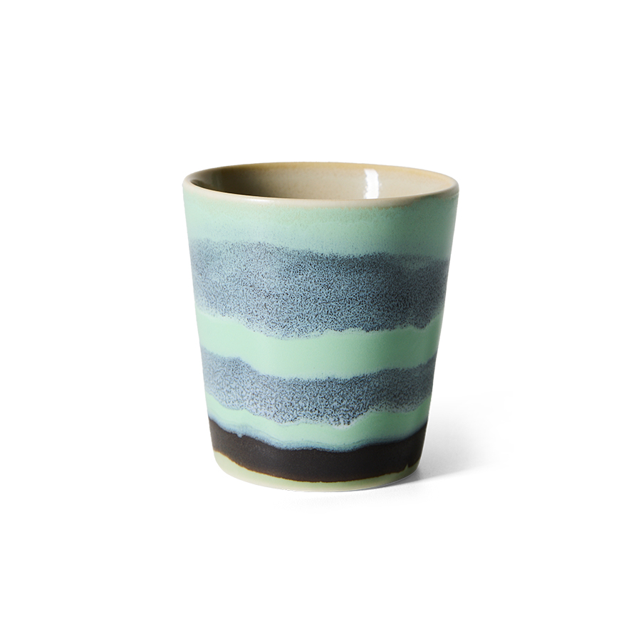 70s ceramics: coffee mug, river