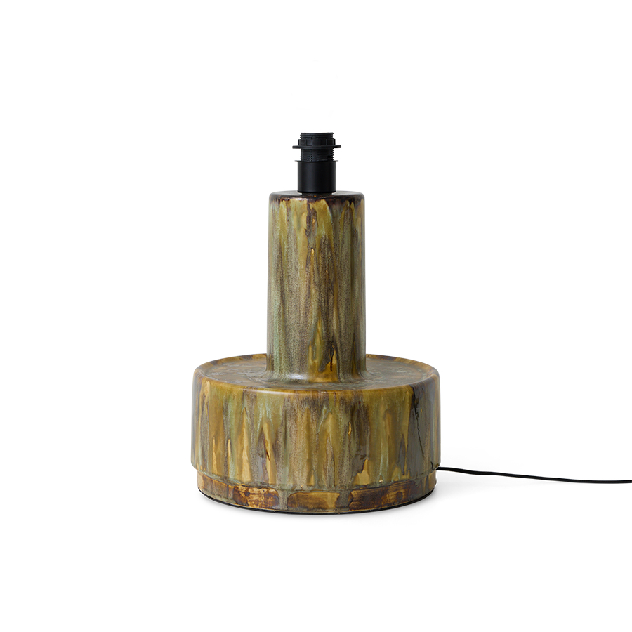 Ceramic lamp base, reactive green