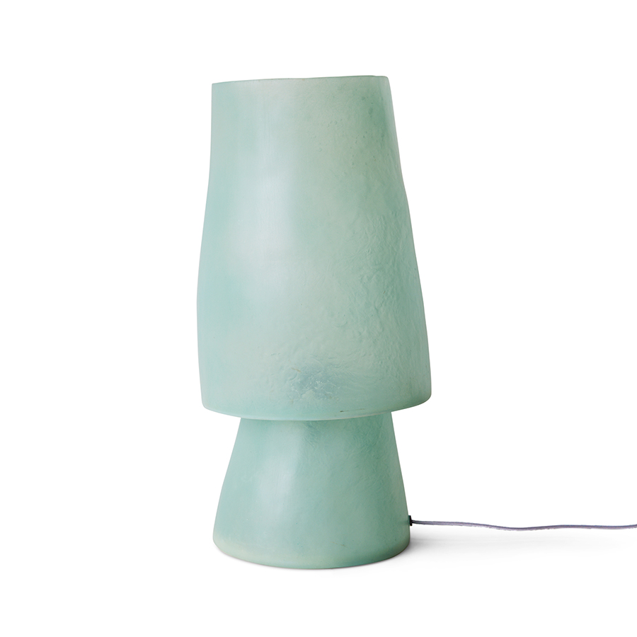 Glassfiber table lamp, petrol blue