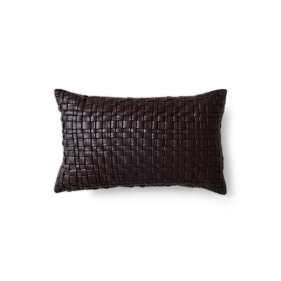 Woven cushion, chocolate brown (50x30cm)