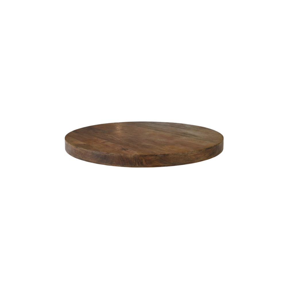 Eetkamertafel Tafelblad Straight Edge - Naturel - Mangohout - 70 cm - Rond