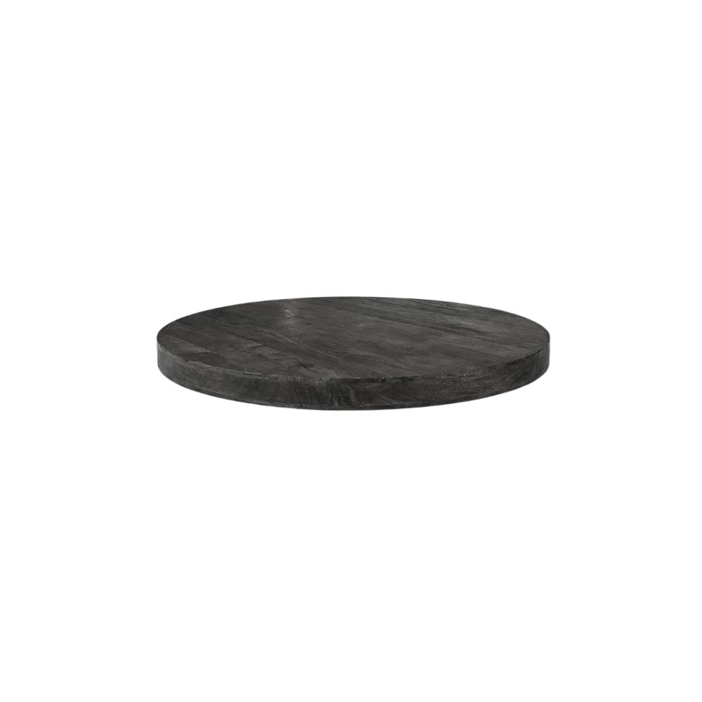 Eetkamertafel Tafelblad Straight Edge - Espresso - Mangohout - 70 cm - Rond