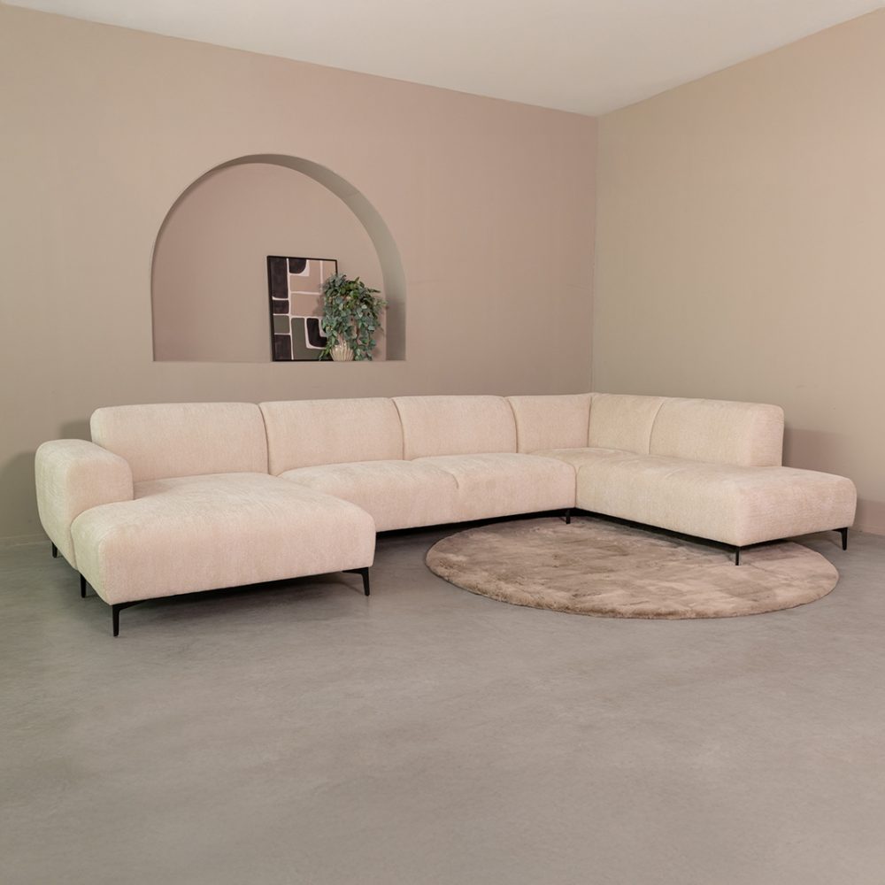 Hoekbank Merido - Naturel - Raven - Rechts Voorstaand