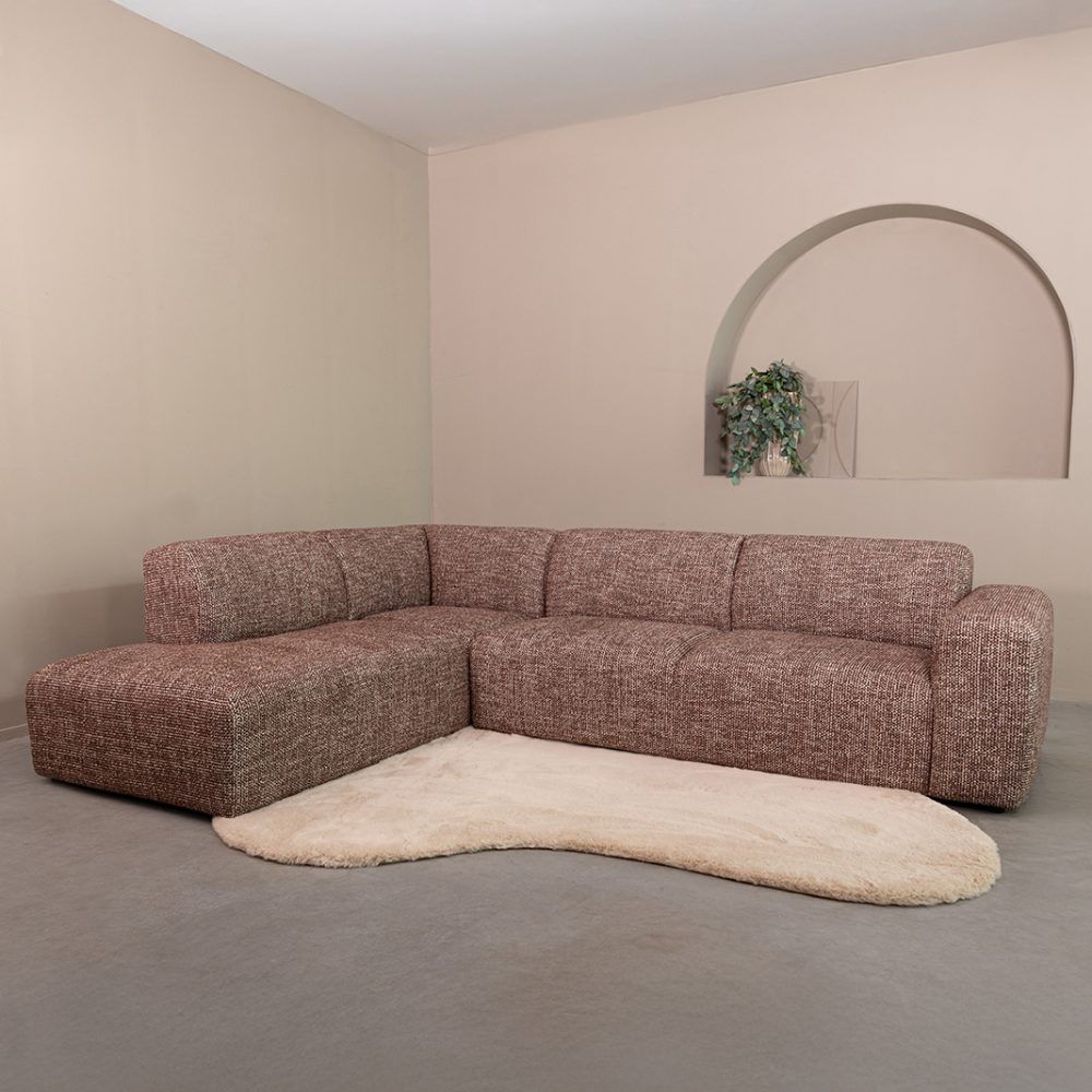 Hoekbank Verona - Cherry Chocolate - Silencio - Links Voorstaand