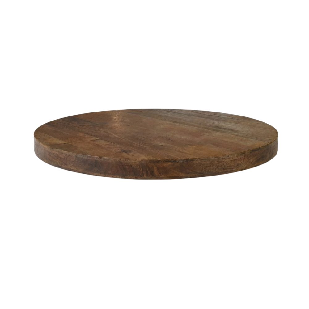 Eetkamertafel Tafelblad Rond - Nature Smooth - Mangohout - 130 cm - Rond Straight