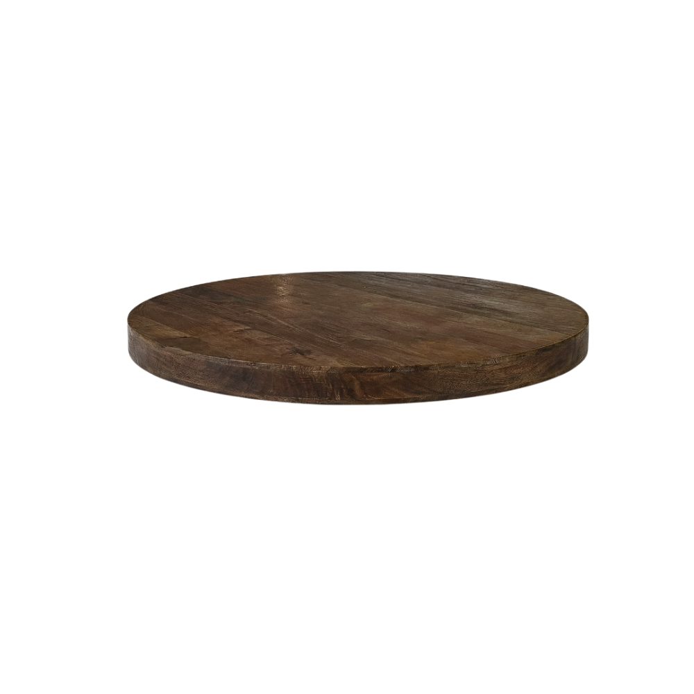 Eetkamertafel Tafelblad Rond - Espresso - Mangohout - 110 cm - Rond Straight