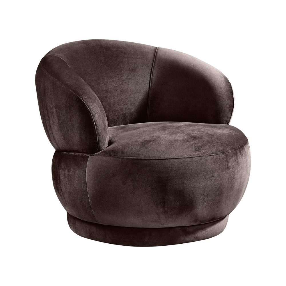 Fauteuil Lobby - Taupe - Fluweel - 1-Zits