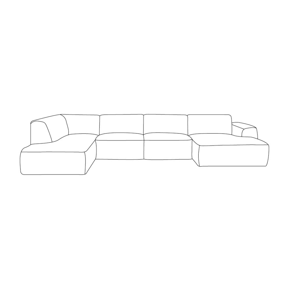 Hoekbank Verona - Naturel - Crown