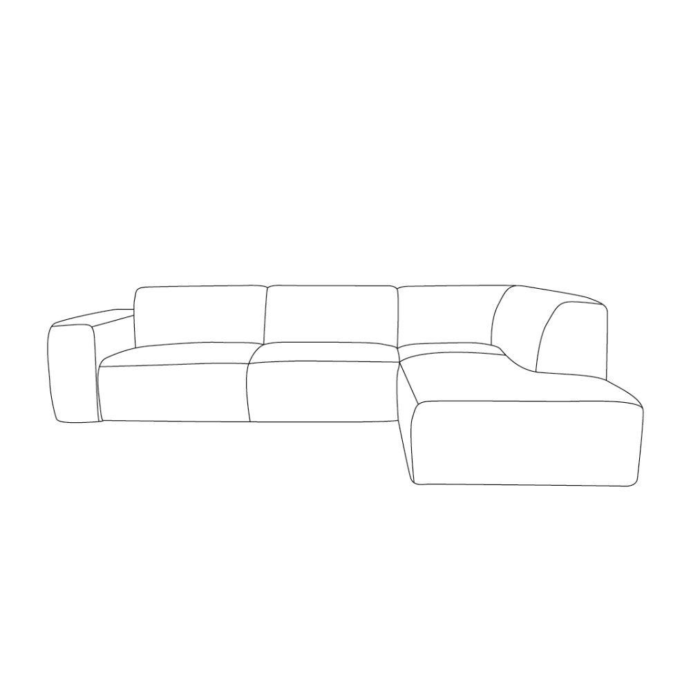 Hoekbank Verona - Naturel - Tresor