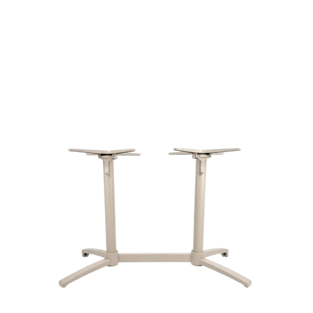 Eetkamertafel Tafelpoot Vouwbaar - Taupe - Metaal - 72 cm - Dubbel