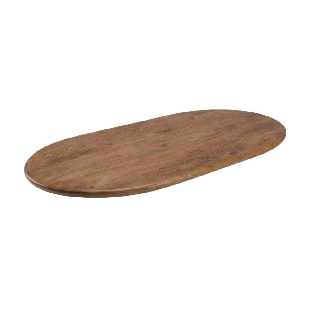 Eetkamertafel Tafelblad Halve Cirkel - Nature Smooth - Mangohout - 200 cm - Halve Cirkel