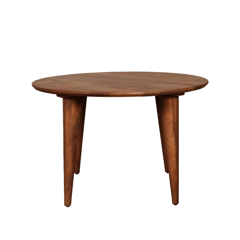 Eetkamertafel Fly - Espresso - Mangohout - 120 cm - Rond