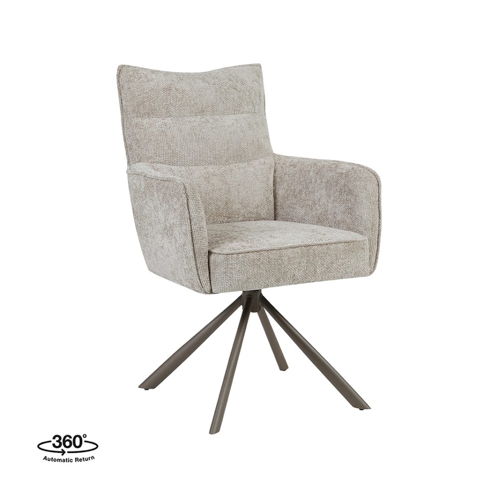 Eetkamerstoel Dubai - Naturel - Haga - Brons Metalen Frame