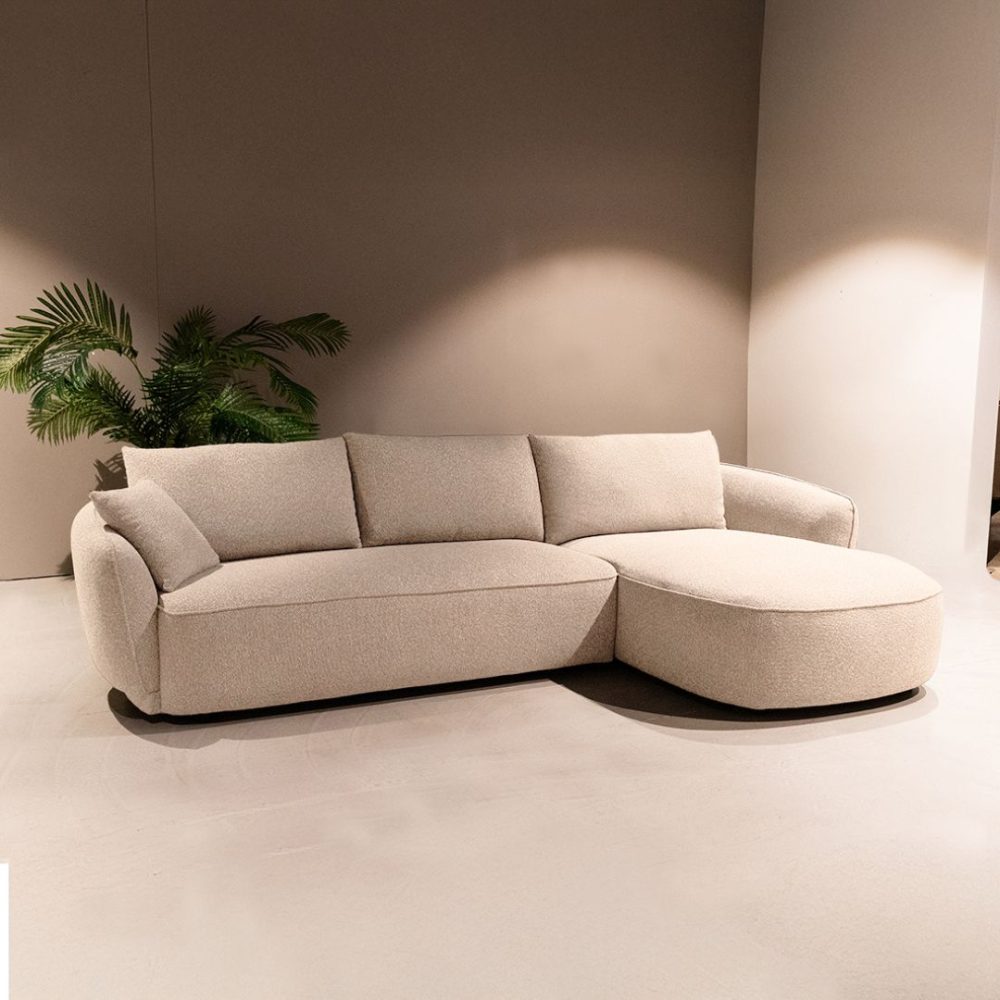 DOK 2 Design Hoekbank Diego - Naturel - Royal Boucle - Loungebank