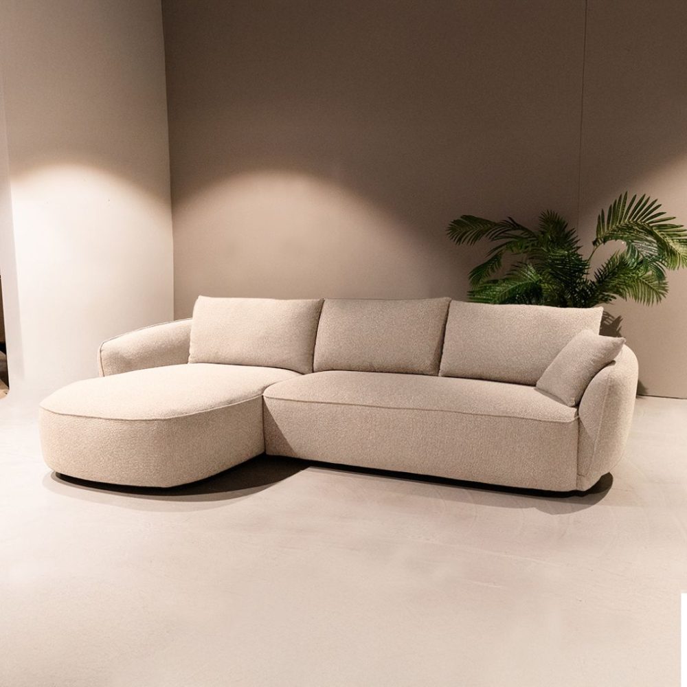 DOK 2 Design Hoekbank Diego - Naturel - Royal Boucle - Loungebank