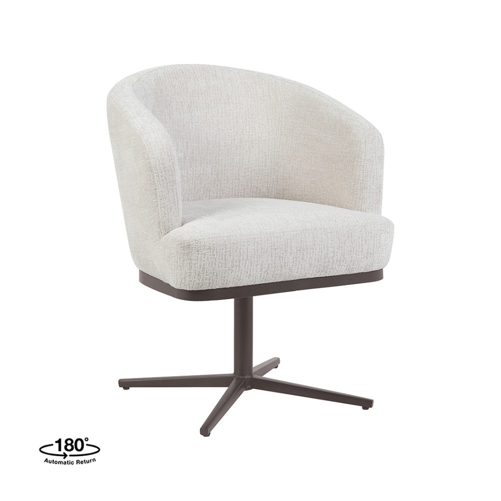 Eetkamerstoel Cannes - Naturel - Tresor - Brons Metalen Frame