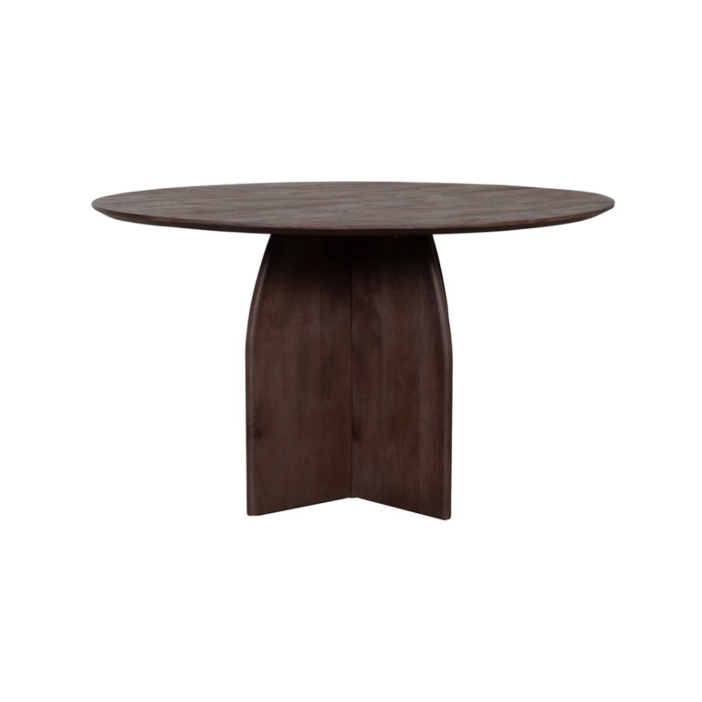 Eetkamertafel Mick - Espresso - Mangohout - 130 cm - Rond