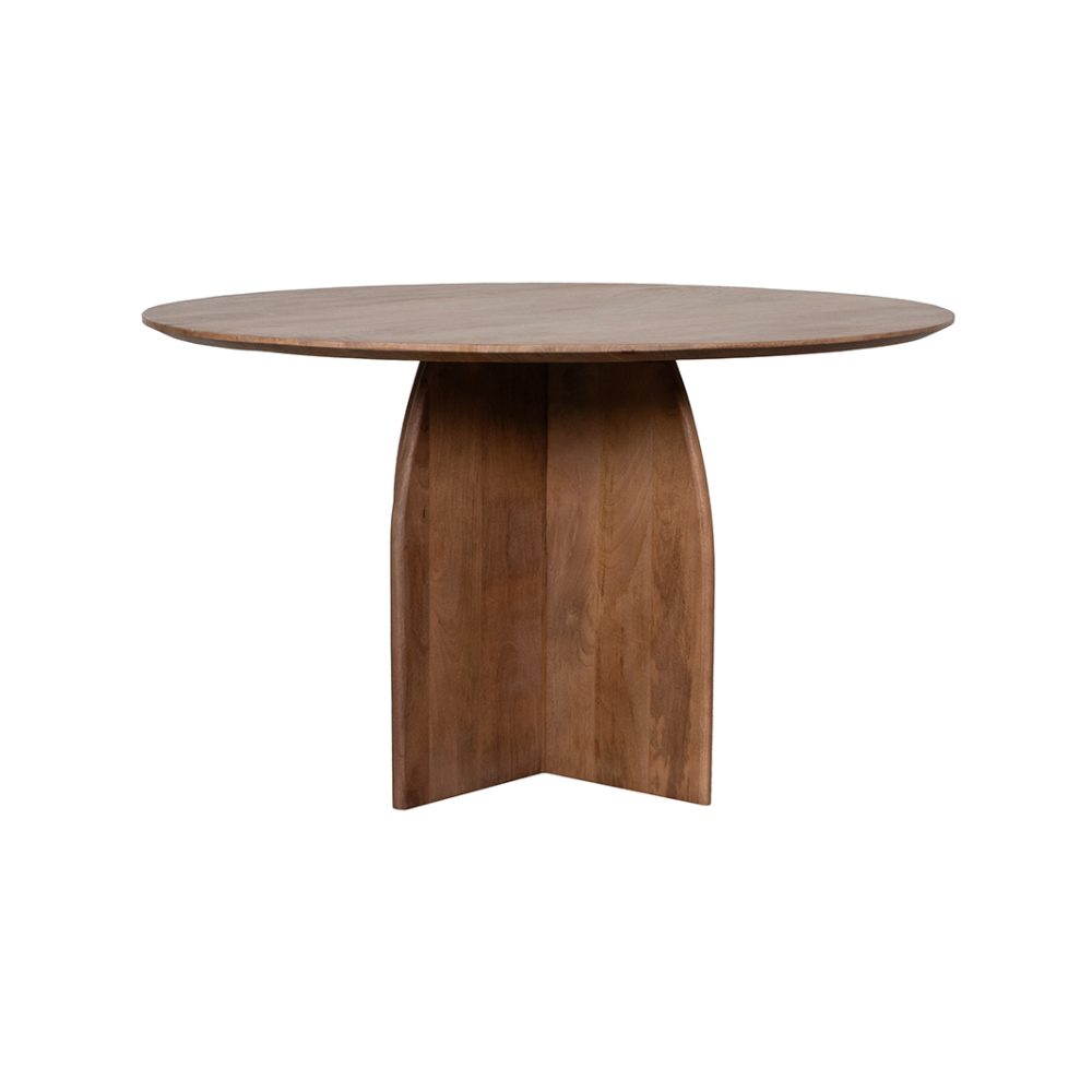 Eetkamertafel Mick - Nature Smooth - Mangohout - 130 cm - Rond