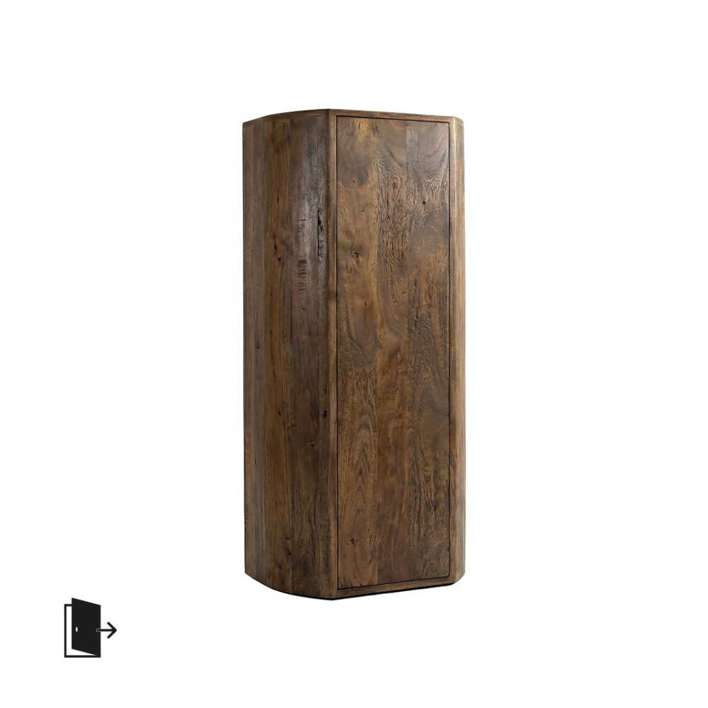 Bergkast Saya - Espresso - Mangohout - 140 cm - Rechts