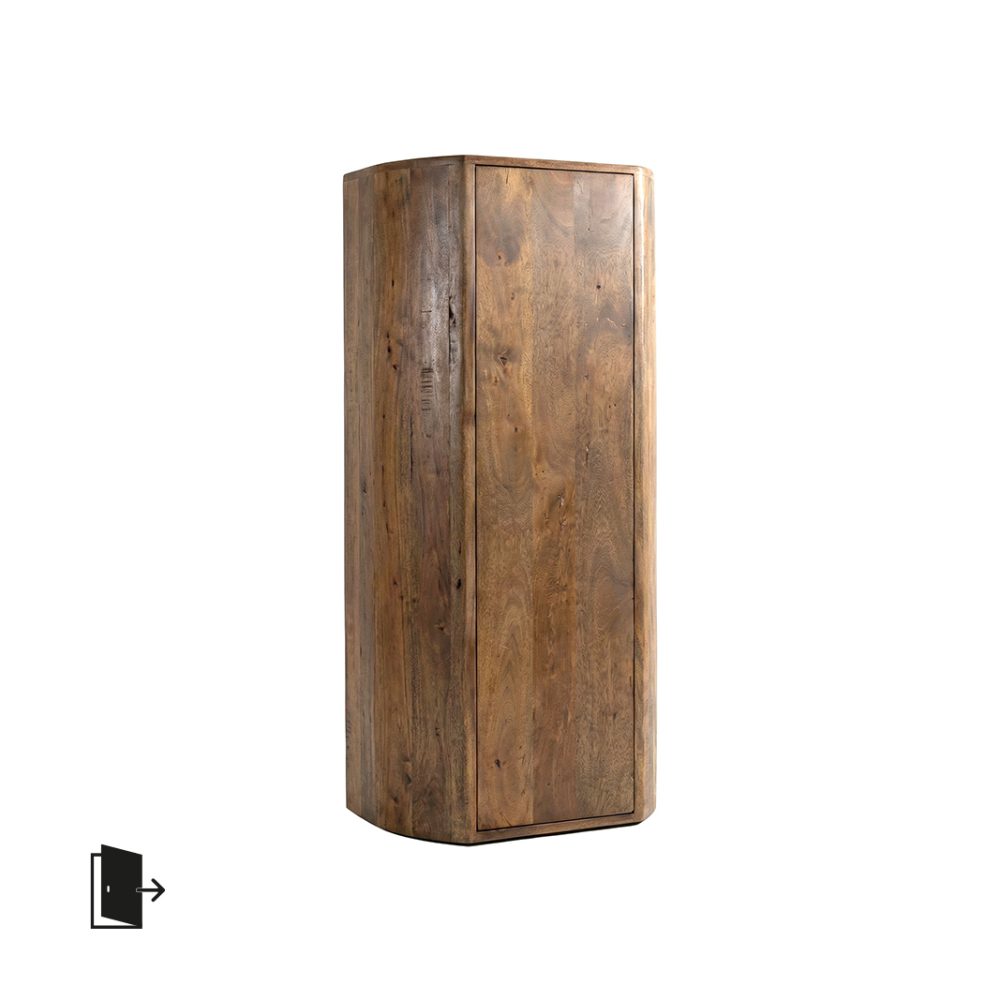 Bergkast Saya - Natural - Mangohout - 140 cm - Rechts