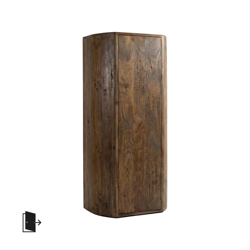 Bergkast Saya - Espresso - Mangohout - 160 cm - Rechts