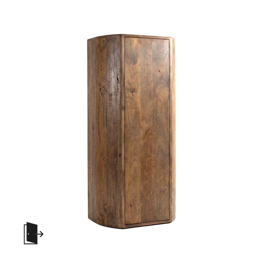 Bergkast Saya - Natural - Mangohout - 160 cm - Rechts