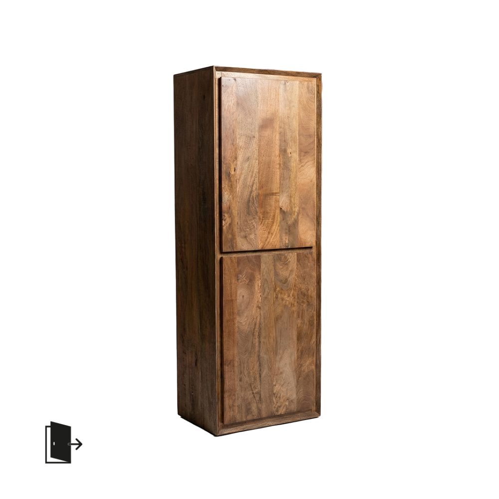 Bergkast Nori - Natural - Mangohout - 160 cm - Rechts