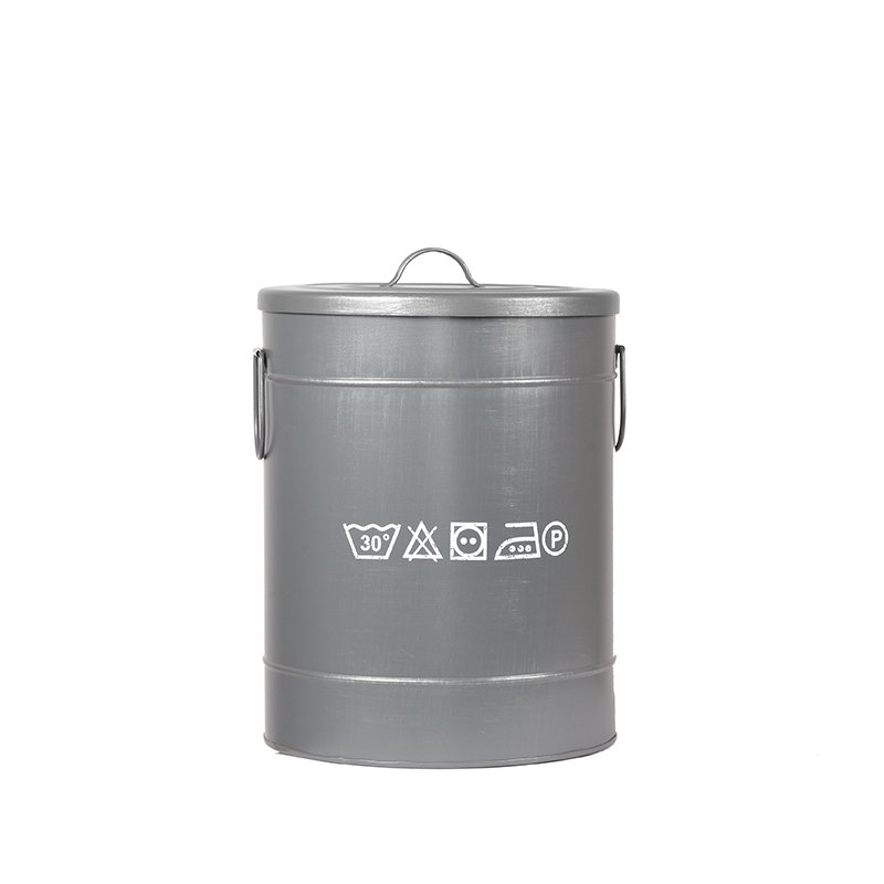 Wasmand - Antiek Grijs - Metaal - M