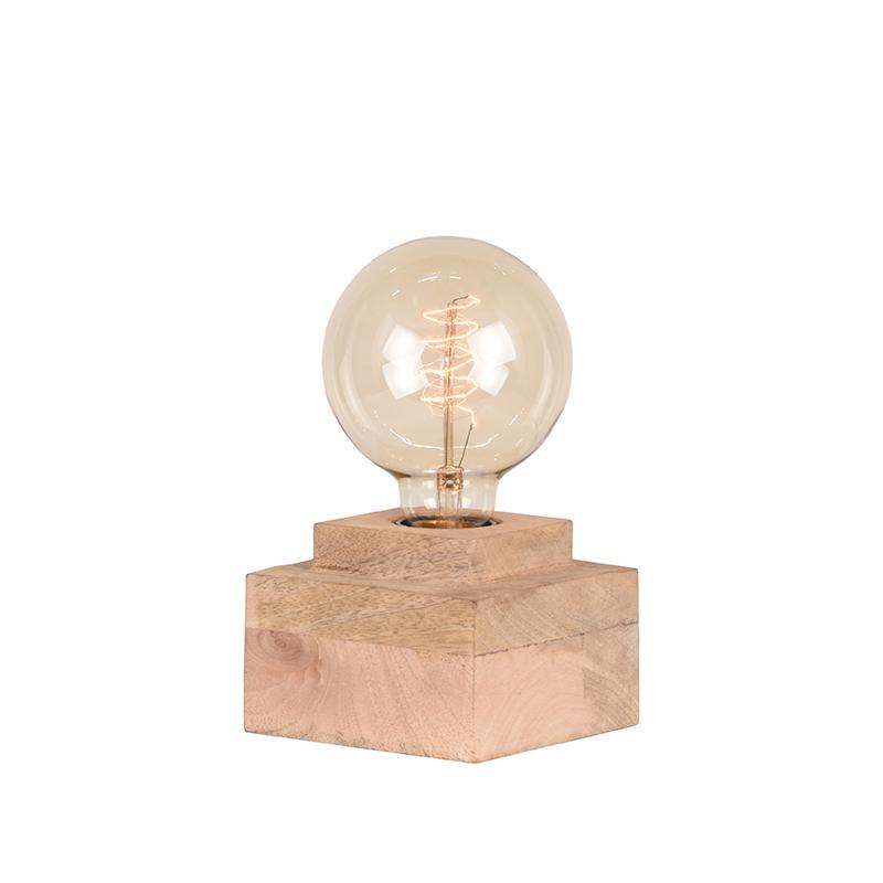 Tafellamp Block - Rough - Mangohout - One Size