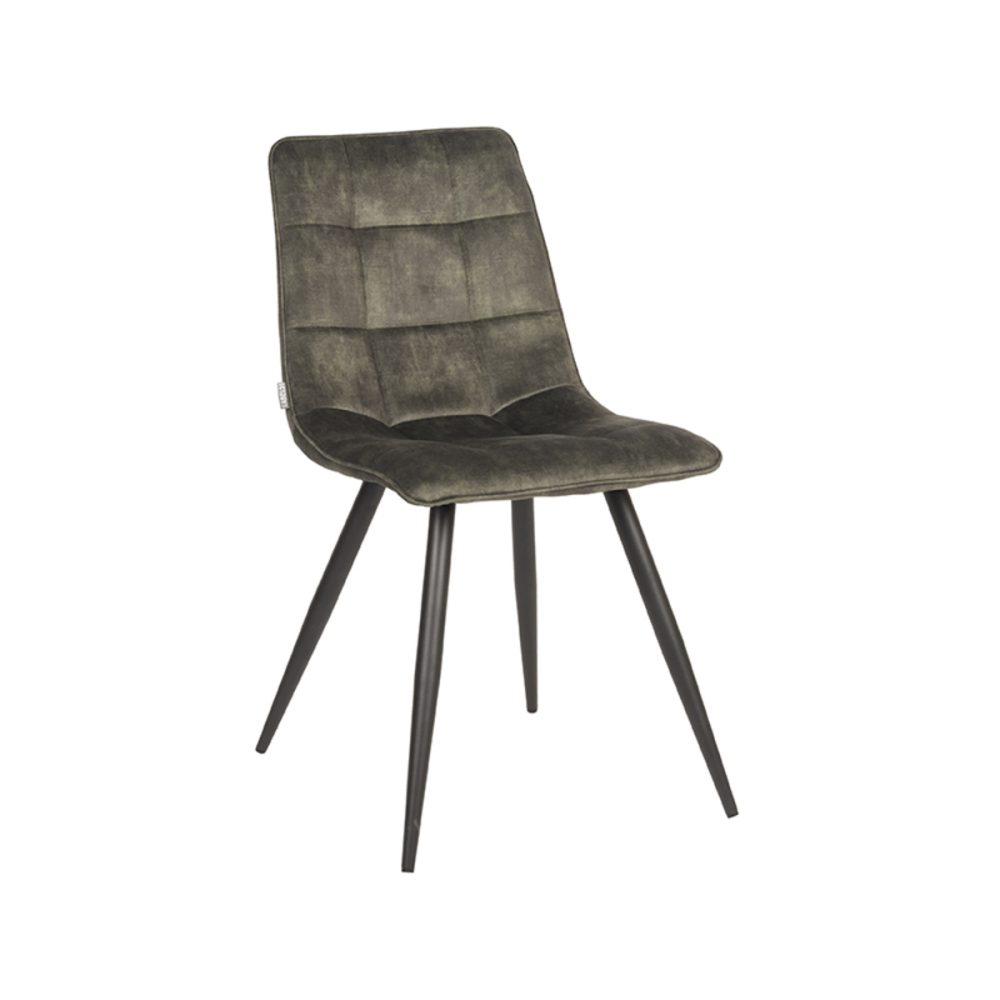 Eetkamerstoel Jelt - Hunter - Velours - Zwart Metalen Frame