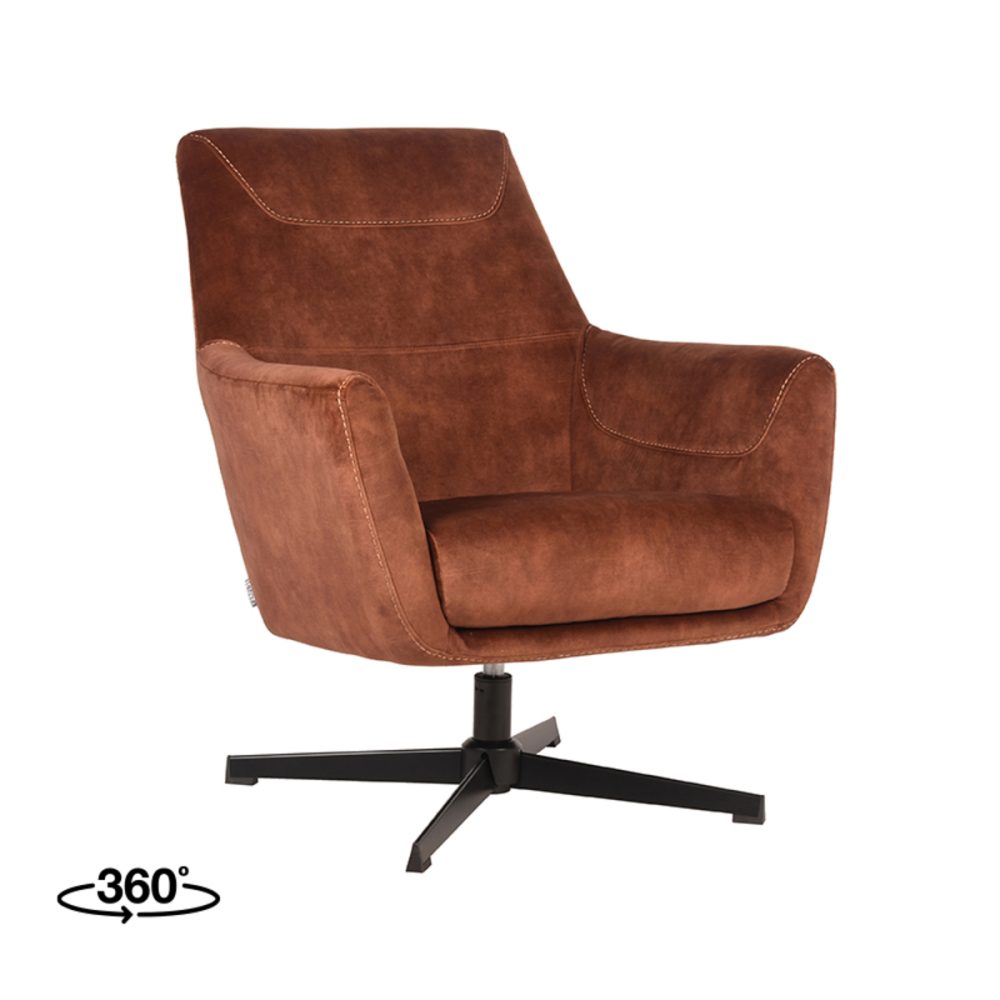 Fauteuil Toby - Rust - Velours - One Size