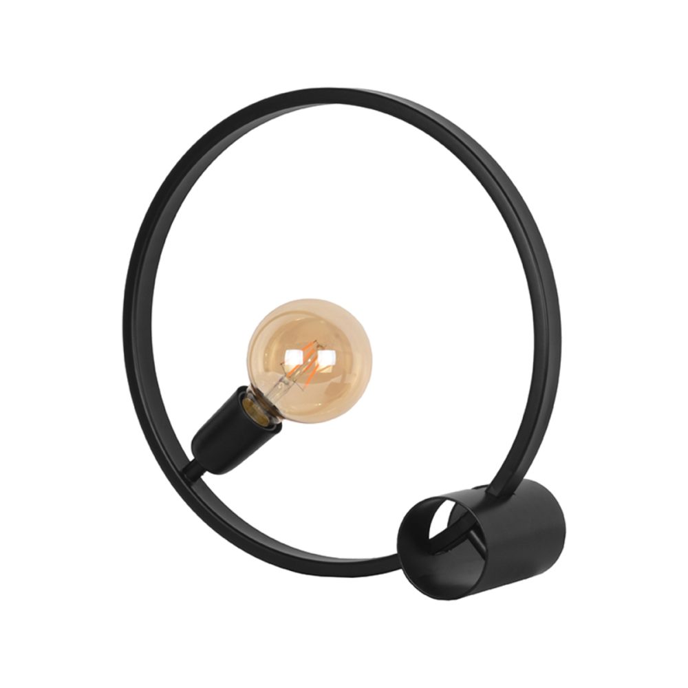 Tafellamp Ring - Zwart - Metaal - 1-Lichts