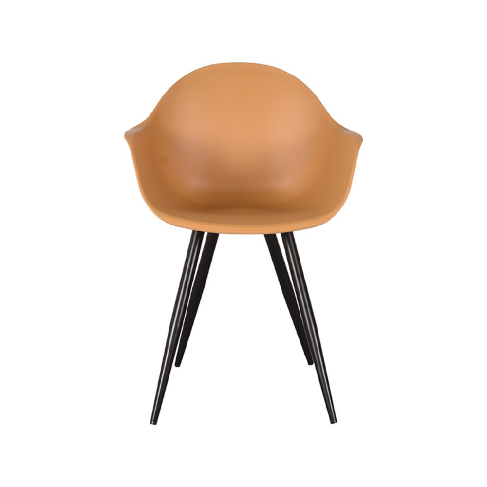 Eetkamerstoel Luca - Oker - PP - Zwart Metalen Frame