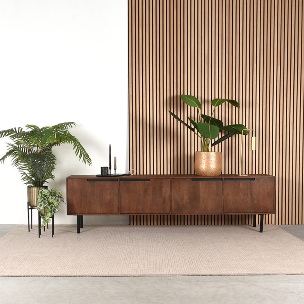 Tv-meubel Rio - Espresso - Mangohout - 220 cm