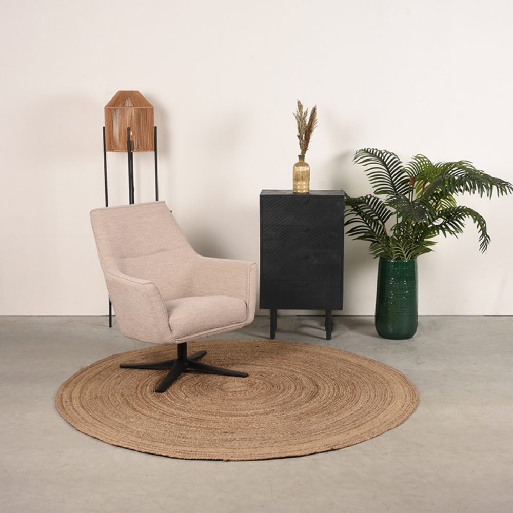 Ladekast Cotia - Zwart - Mangohout - 50 cm