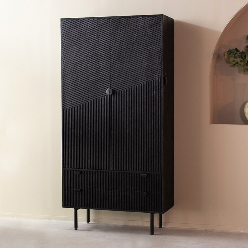 Bergkast Cotia - Zwart - Mangohout - One Size