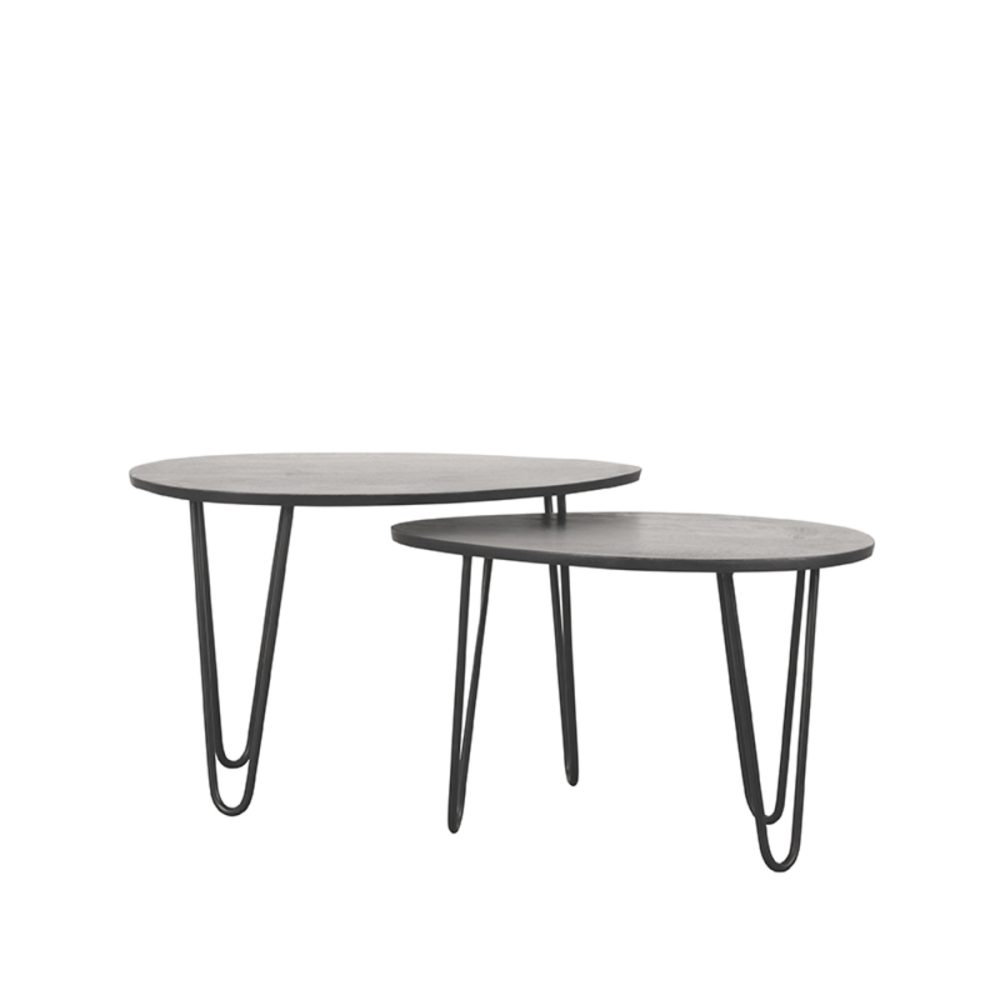 Salontafel Frisk - Zwart - Mangohout - 68 cm