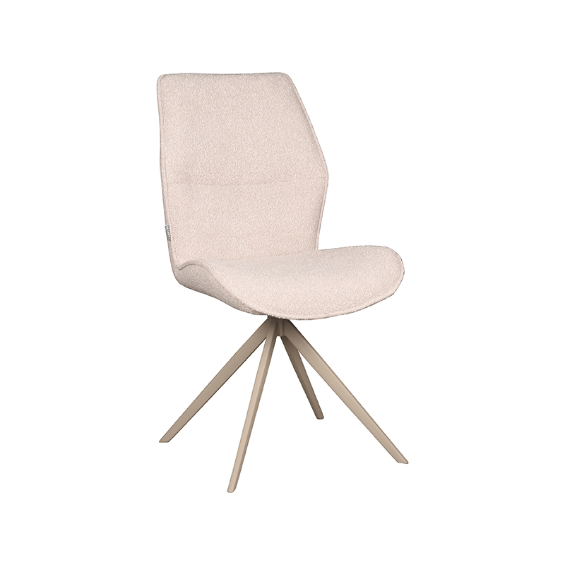 Eetkamerstoel Comfy - Naturel - Boucle - Taupe Metalen Frame