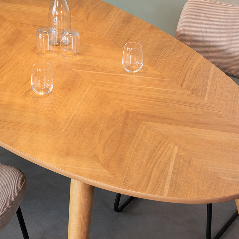 Eetkamertafel Ines - Naturel - Eiken - 240 cm - Ovaal