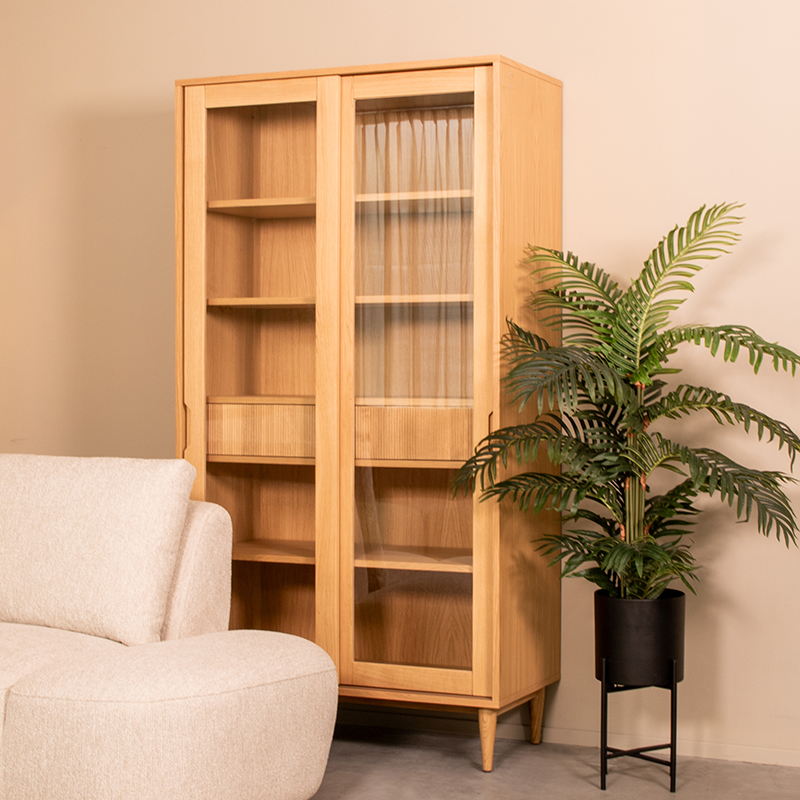 Vitrinekast Jule - Naturel - Eiken - One Size
