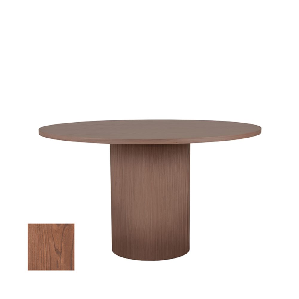 Eetkamertafel Oliva - Walnoot - Eiken - 130 cm - Rond