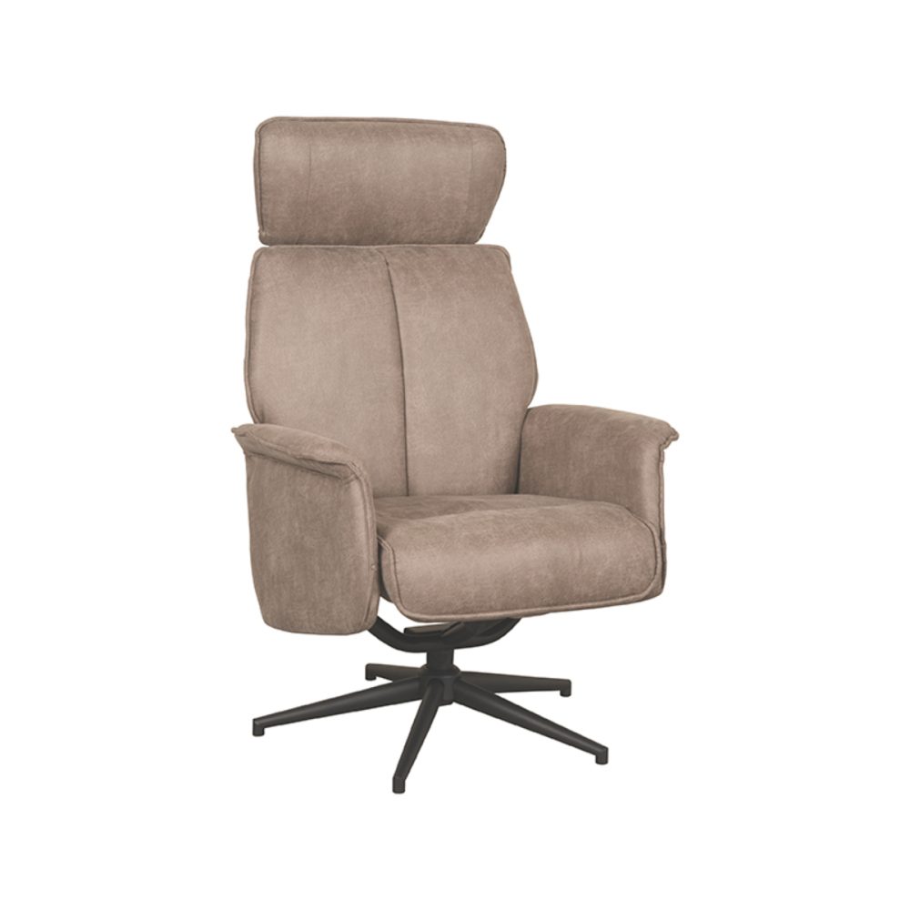 Fauteuil Verdal - Taupe - Micro Suede - Excl. Hocker